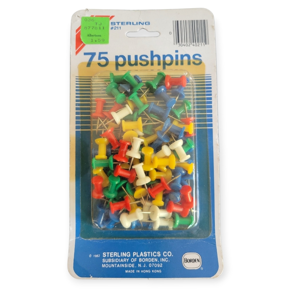 Vintage 1982 Push Pins NWT - Retro Package